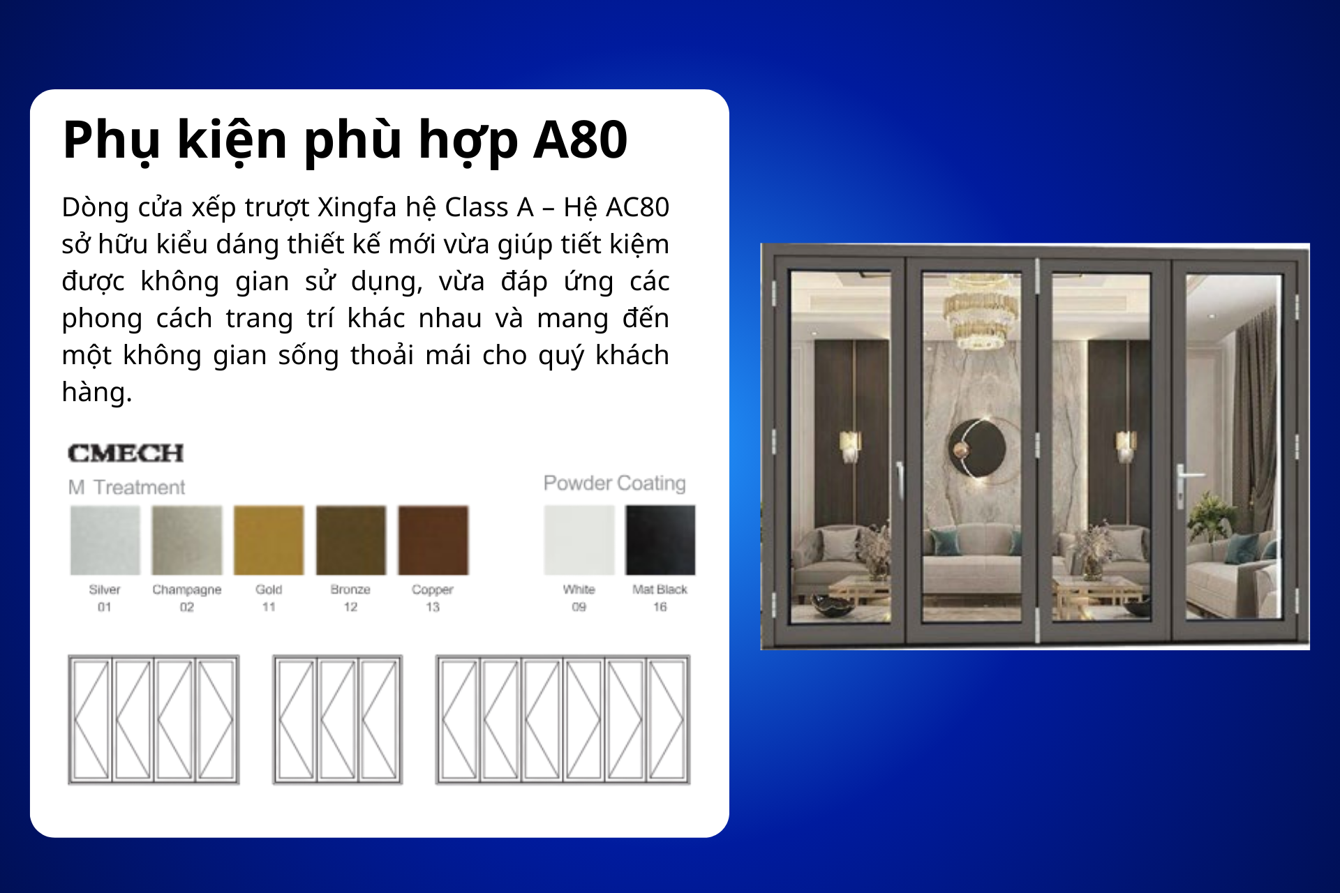 Mẫu cửa Xingfa Class A hệ AC80 
