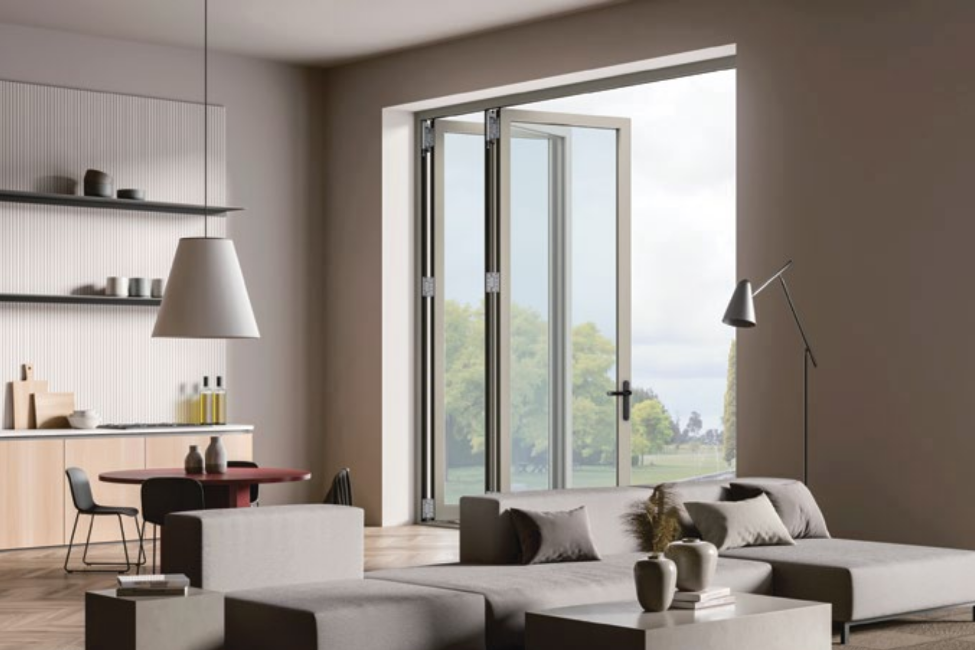 Mẫu cửa xếp trượt Xingfa Class A hệ AC80 