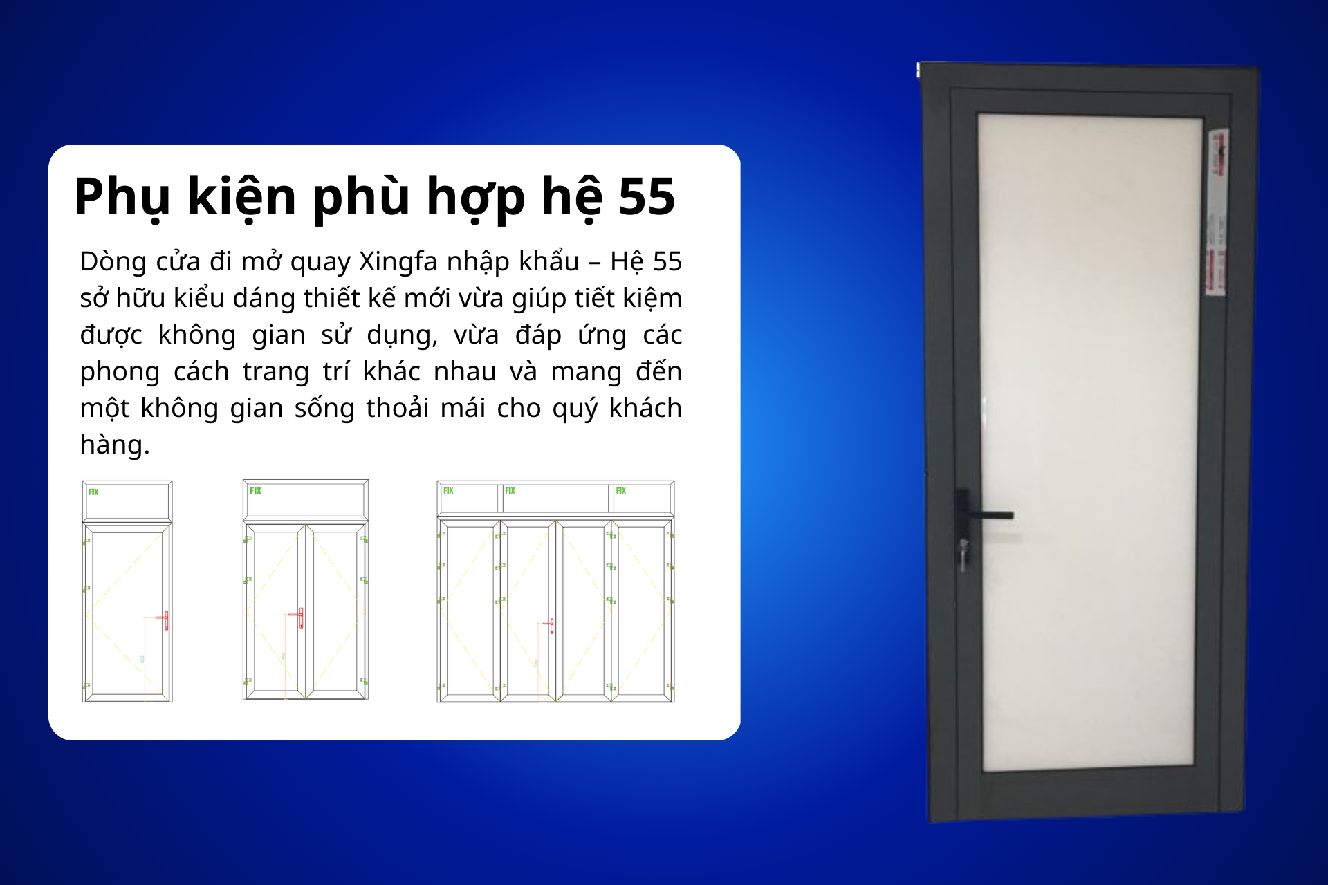 Các phụ kiện hợp Xingfa nhập khẩu 55 
