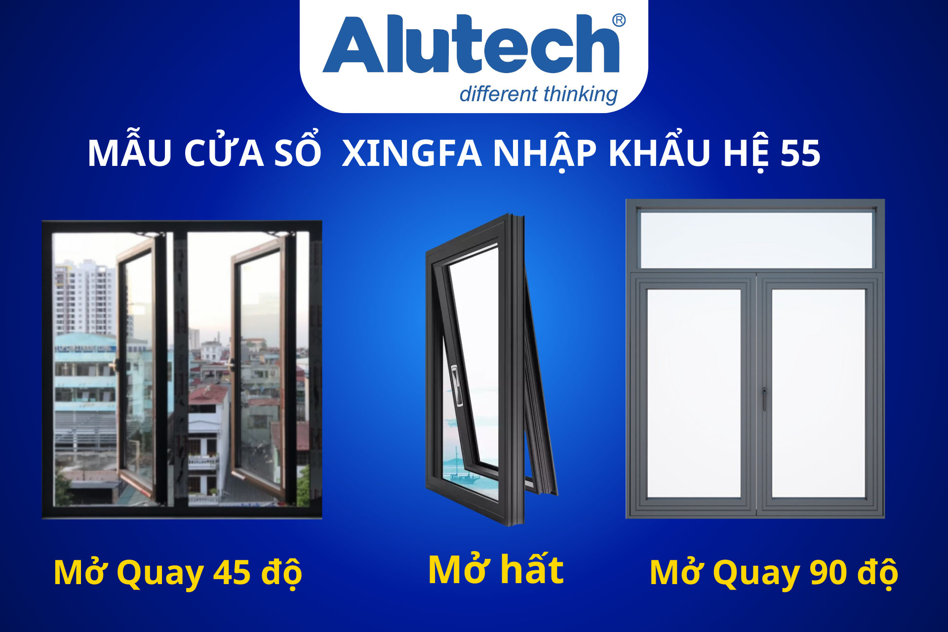 Mẫu cửa sổ hệ 55 xingfa 