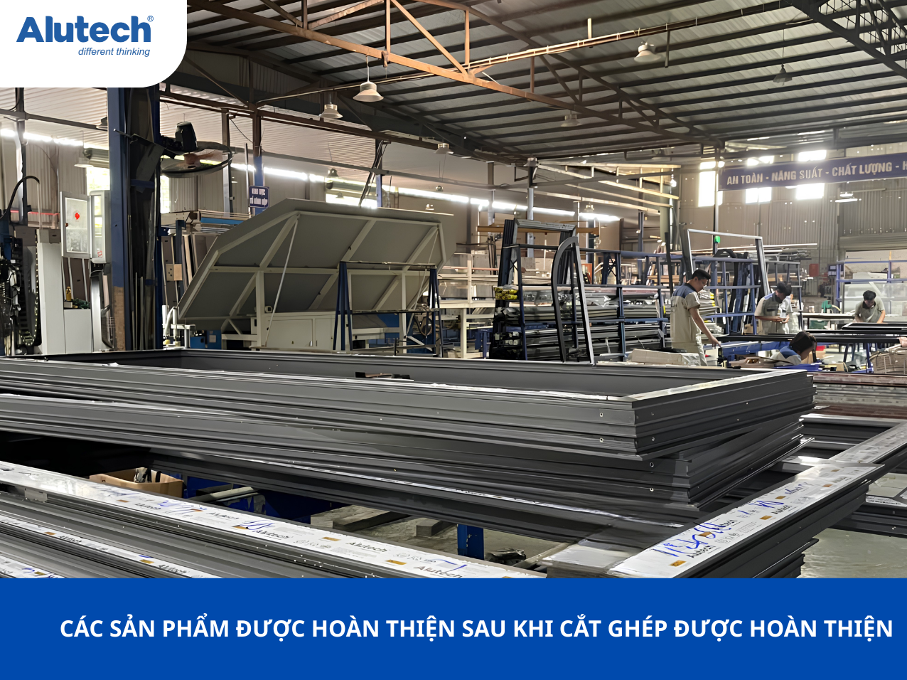 công đoạn thiện ép góc cửa nhôm kính 