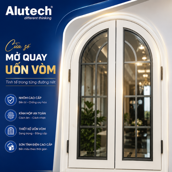 Kính hộp kết hợp với cửa sổ vòm 